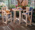 Lakeland Mills Cedar Log 3 Piece Bistro Set – Table & 2 Chairs - Outdoorsiness