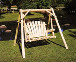Lakeland Mills Cedar Log 4ft A-Frame Swing Stand – Northern White Cedar - Outdoorsiness