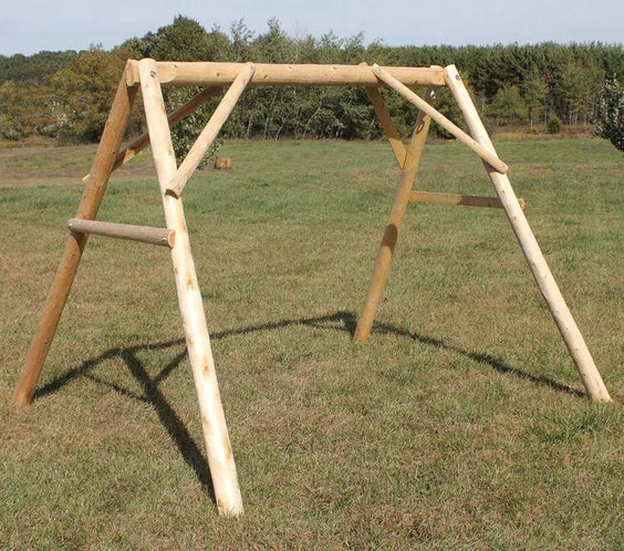 Lakeland Mills Cedar Log 4ft A-Frame Swing Stand – Northern White Cedar - Outdoorsiness