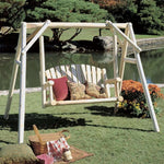 Lakeland Mills Cedar Log 4ft American Yard Swing & A-Frame Set - Outdoorsiness