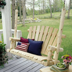 Lakeland Mills Cedar Log 4ft Log-Style Porch Swing – Northern White Cedar - Outdoorsiness