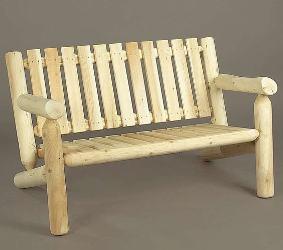 Lakeland Mills Cedar Log 4ft Loveseat Settee – Northern White Cedar - Outdoorsiness