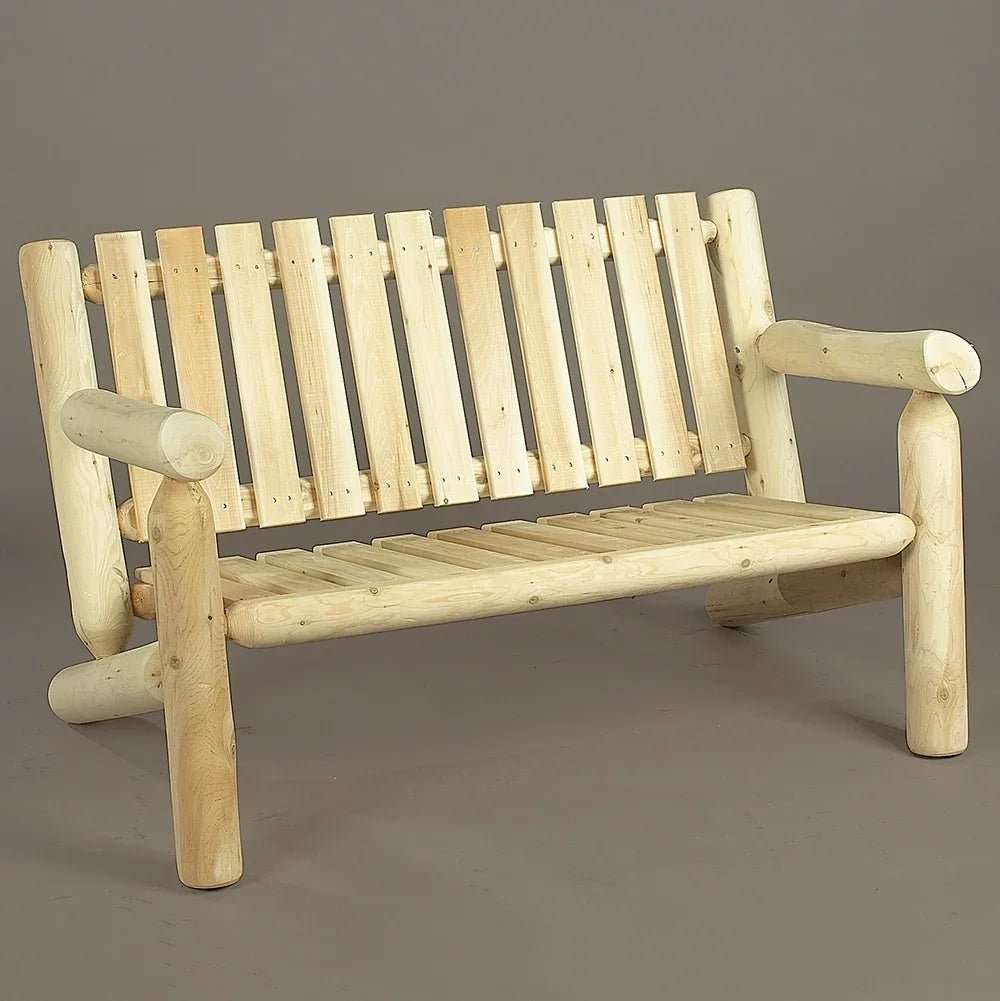 Lakeland Mills Cedar Log 4ft Loveseat Settee – Northern White Cedar - Outdoorsiness