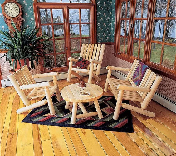 Lakeland Mills Cedar Log 4ft Loveseat Settee – Northern White Cedar - Outdoorsiness