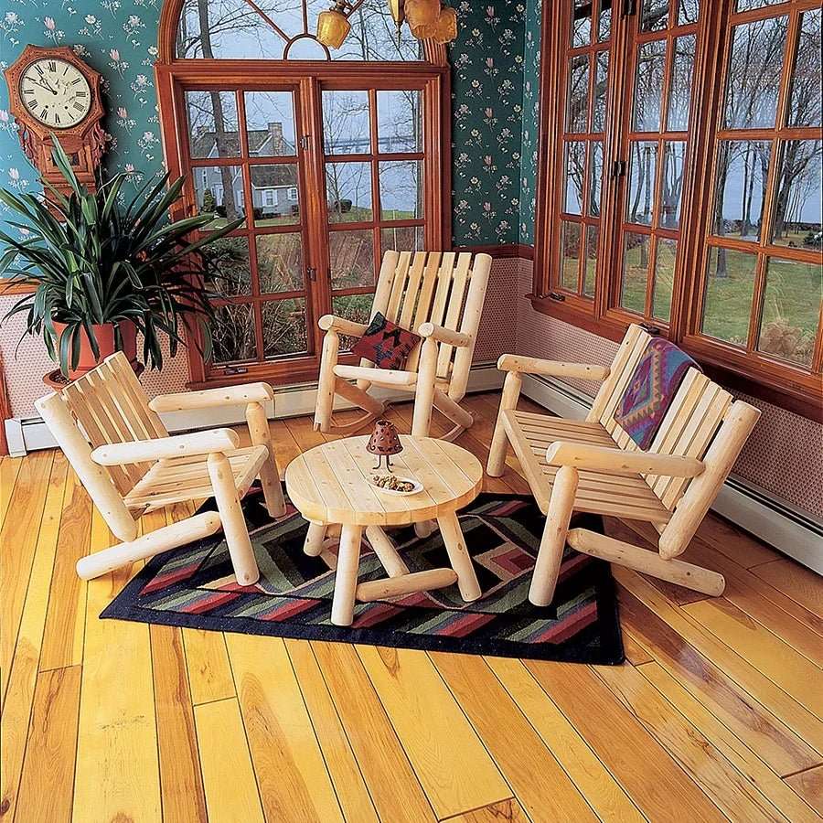 Lakeland Mills Cedar Log 4ft Loveseat Settee – Northern White Cedar - Outdoorsiness