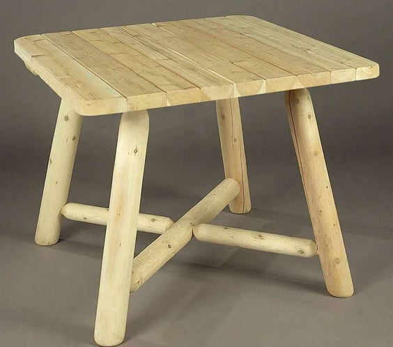 Lakeland Mills Cedar Log 5 Piece 37 Inch Square Dining Set – Table & 4 Chairs - Outdoorsiness