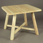 Lakeland Mills Cedar Log 5 Piece 37 Inch Square Dining Set – Table & 4 Chairs - Outdoorsiness