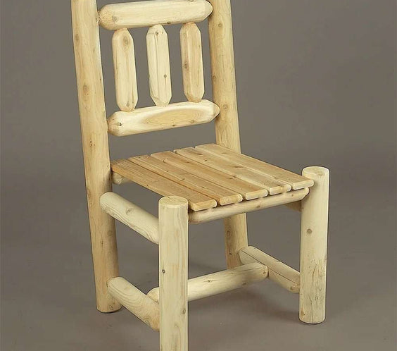 Lakeland Mills Cedar Log 5 Piece 37 Inch Square Dining Set – Table & 4 Chairs - Outdoorsiness