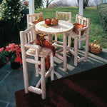 Lakeland Mills Cedar Log 5 Piece Bistro Set – Table & 4 Chairs - Outdoorsiness