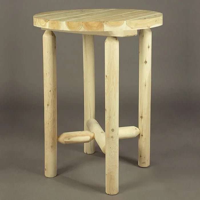 Lakeland Mills Cedar Log 5 Piece Bistro Set – Table & 4 Chairs - Outdoorsiness