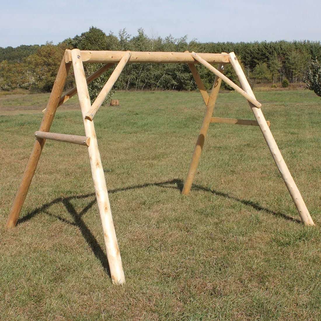 Lakeland Mills Cedar Log 5ft A-Frame Swing Stand – Northern White Cedar - Outdoorsiness