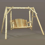 Lakeland Mills Cedar Log 5ft American Yard Swing & A-Frame Set - Outdoorsiness