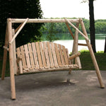 Lakeland Mills Cedar Log 5ft Country Yard Swing & A-Frame Set - Outdoorsiness