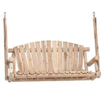 Lakeland Mills Cedar Log 5ft Log-Style Porch Swing – Northern White Cedar - Outdoorsiness