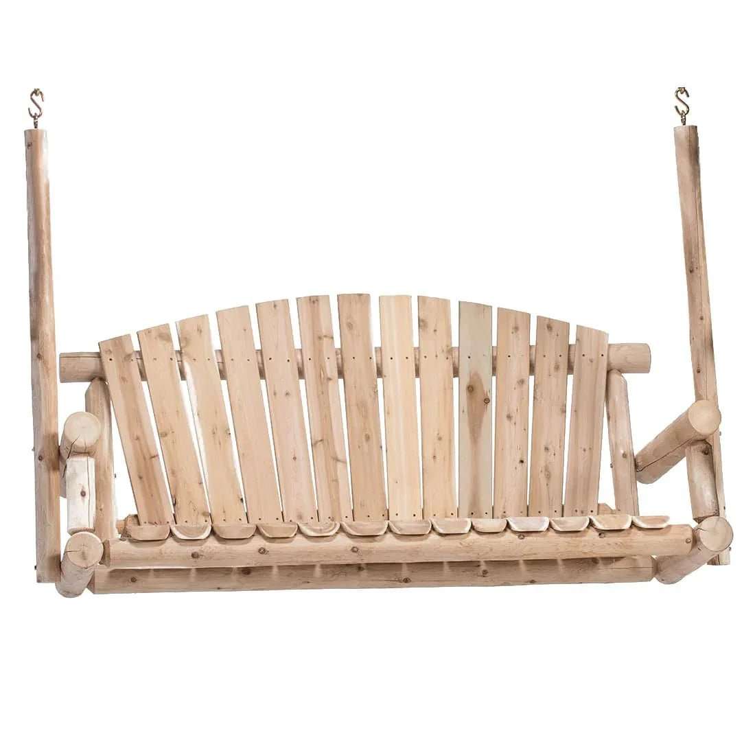 Lakeland Mills Cedar Log 5ft Log-Style Porch Swing – Northern White Cedar - Outdoorsiness