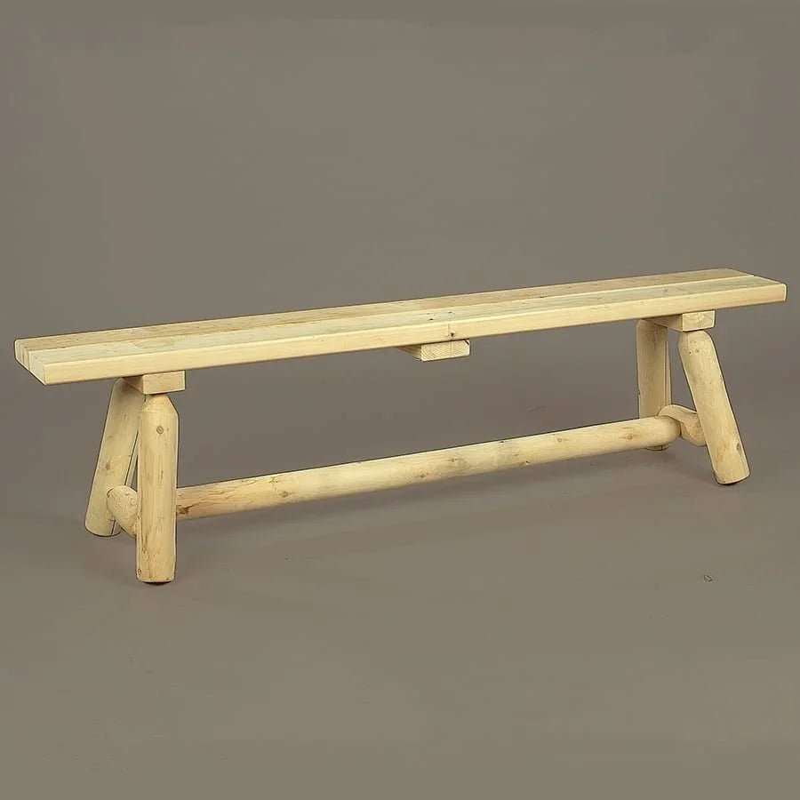 Lakeland Mills Cedar Log 6 Foot Bench – Northern White Cedar - Outdoorsiness