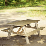 Lakeland Mills Cedar Log 6ft Picnic Table with Attached Benches - Outdoorsiness