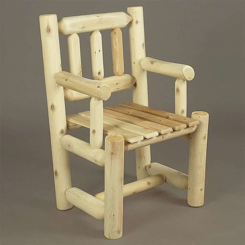 Lakeland Mills Cedar Log Captain's Dining Chair – Northern White Cedar - Outdoorsiness