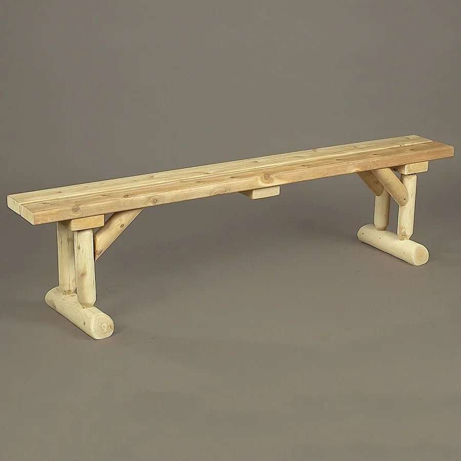 Lakeland Mills Cedar Log Dining Table Bench – Northern White Cedar - Outdoorsiness