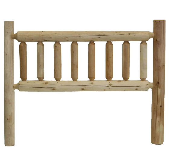 Lakeland Mills Cedar Log Double Headboard – Natural Rustic Solid Cedar - Outdoorsiness