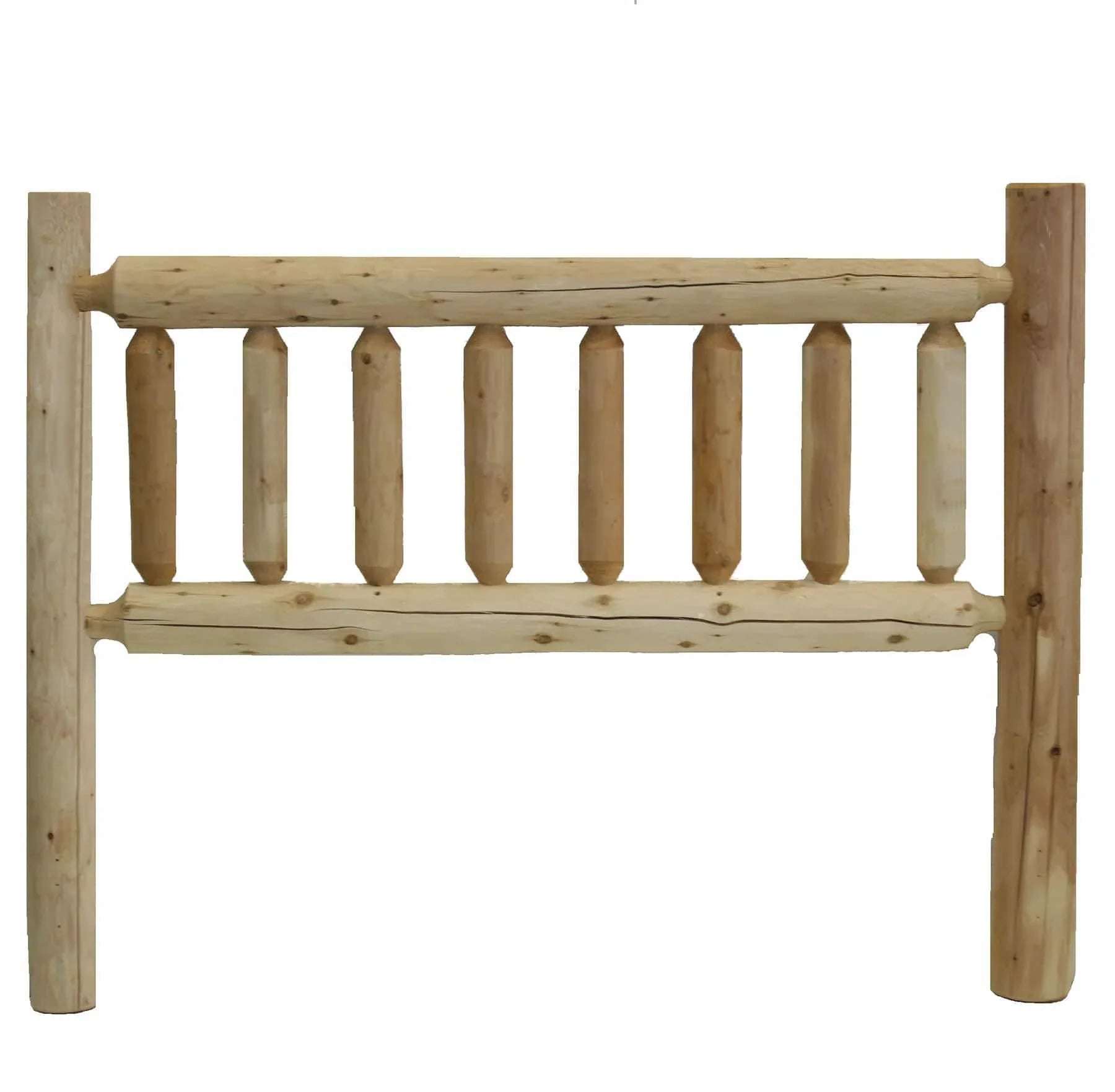 Lakeland Mills Cedar Log Double Headboard – Natural Rustic Solid Cedar - Outdoorsiness