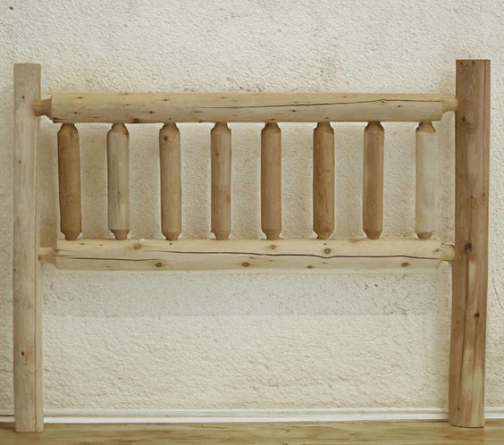 Lakeland Mills Cedar Log Double Headboard – Natural Rustic Solid Cedar - Outdoorsiness