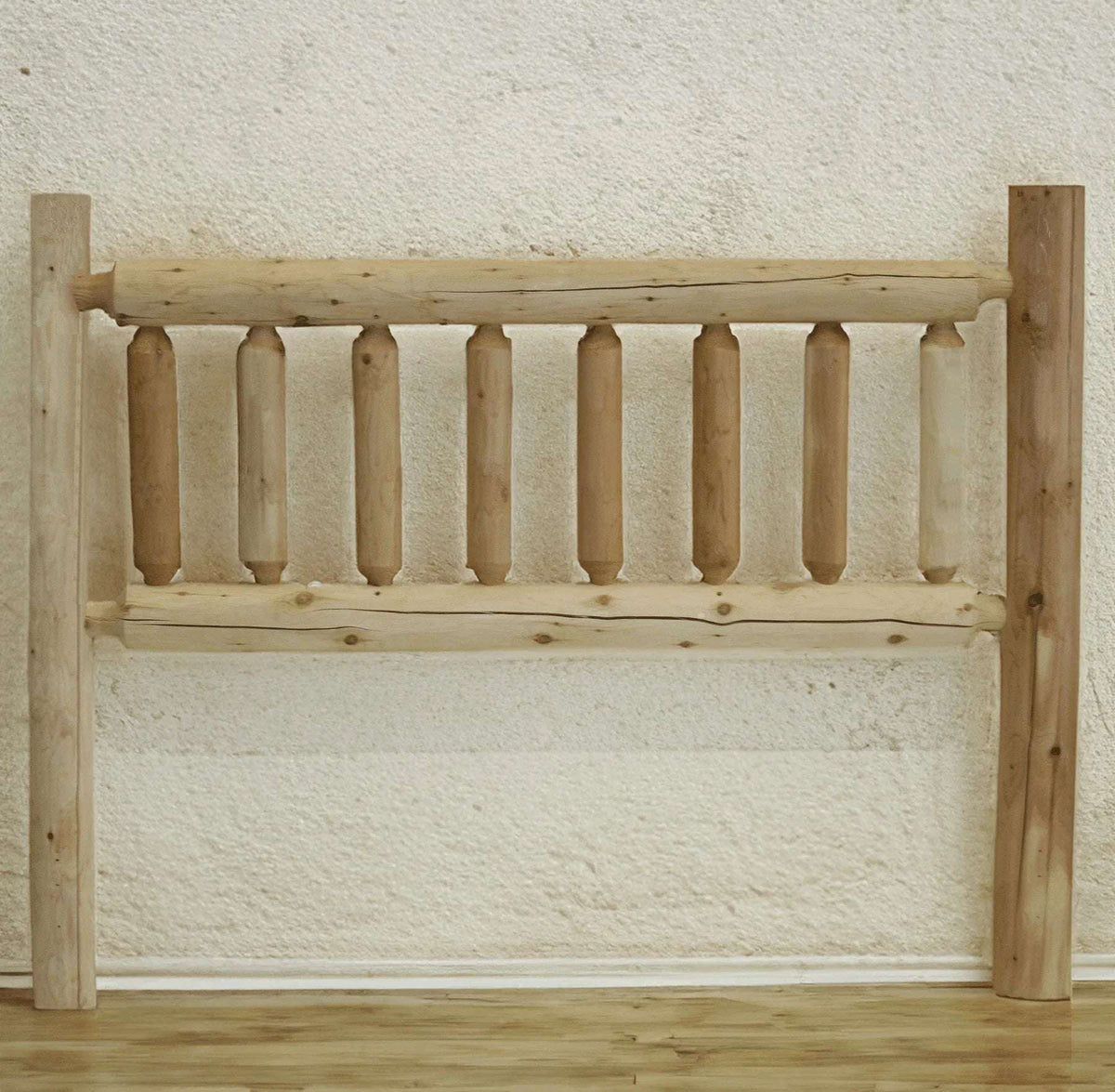 Lakeland Mills Cedar Log Double Headboard – Natural Rustic Solid Cedar - Outdoorsiness