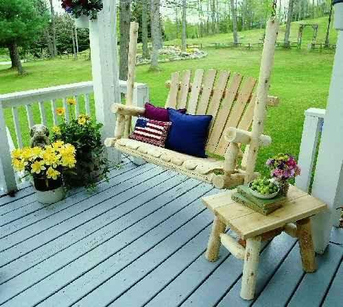 Lakeland Mills Cedar Log End Table – Northern White Cedar Accent - Outdoorsiness