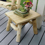 Lakeland Mills Cedar Log End Table – Northern White Cedar Accent - Outdoorsiness
