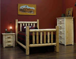 Lakeland Mills Cedar Log Low Post King Bed Frame – Natural Rustic Cedar - Outdoorsiness