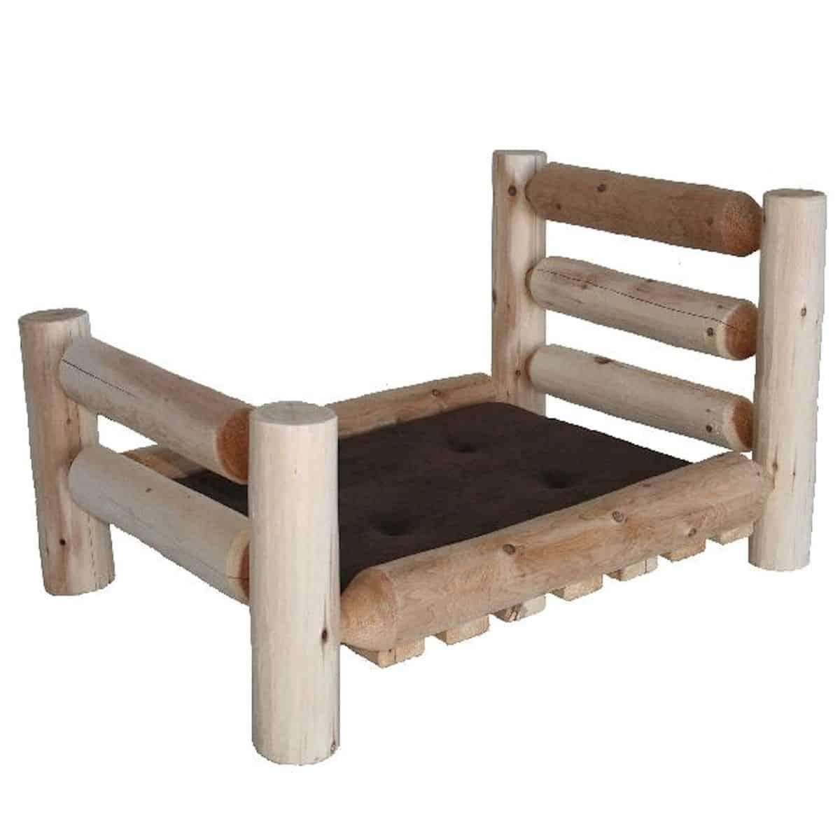 Lakeland Mills Cedar Log Pet Bed – Northern White Cedar, Rustic Natural - Outdoorsiness