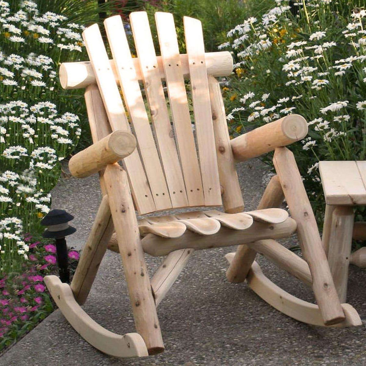 Lakeland Mills Cedar Log Rocking Chair – Northern White Cedar, Contoured Seat - Outdoorsiness