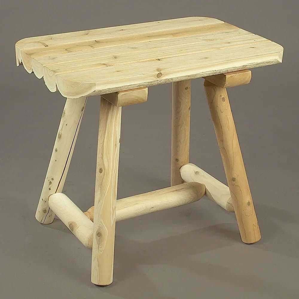 Lakeland Mills Cedar Log Side Table – Northern White Cedar Accent - Outdoorsiness