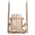 Lakeland Mills Cedar Log Single Chair Porch Swing – Northern White Cedar - Outdoorsiness
