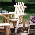 Lakeland Mills Cedar Log Wooden Lounge Chair – Northern White Cedar - Outdoorsiness