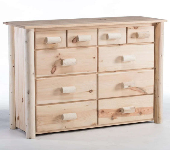 Lakeland Mills Rustic Log Pine & Cedar 10 Drawer Dresser - Outdoorsiness