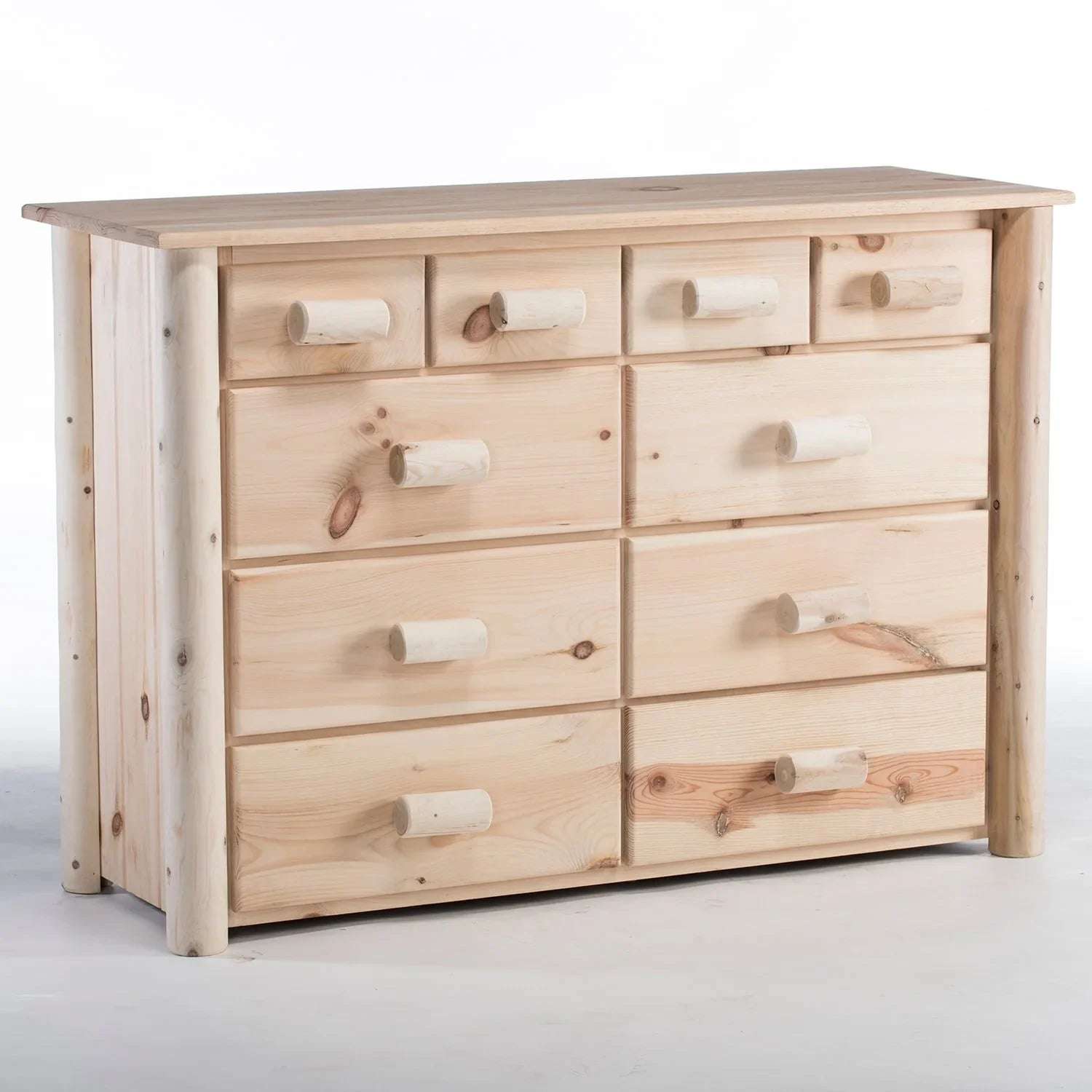 Lakeland Mills Rustic Log Pine & Cedar 10 Drawer Dresser - Outdoorsiness