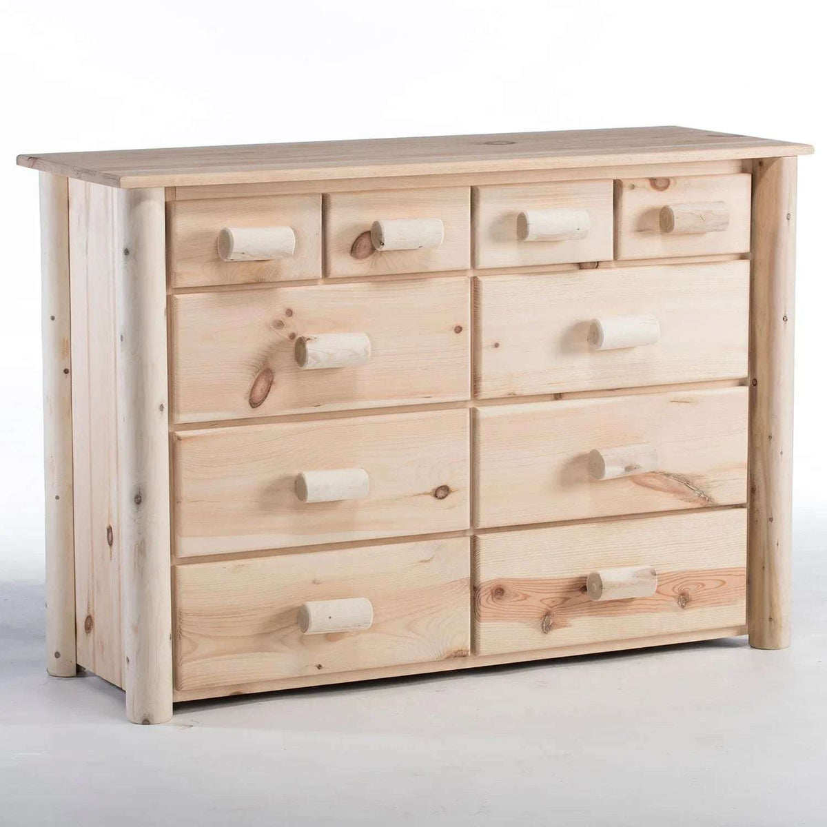 Lakeland Mills Rustic Log Pine & Cedar 10 Drawer Dresser - Outdoorsiness