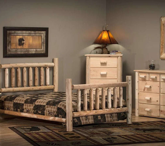 Lakeland Mills Rustic Log Pine & Cedar 10 Drawer Dresser - Outdoorsiness