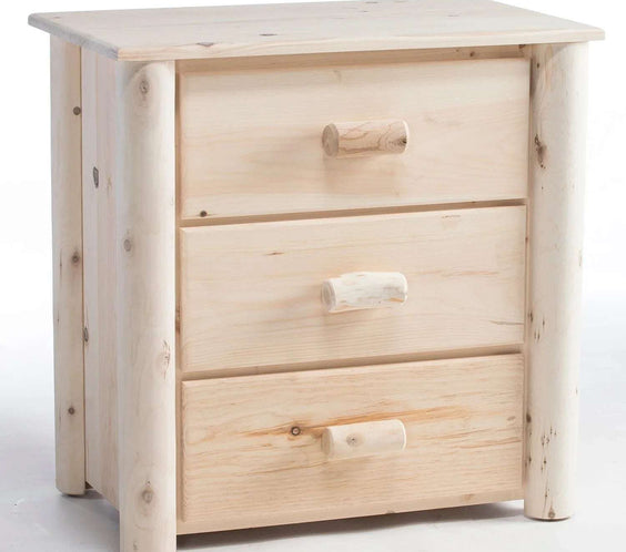Lakeland Mills Rustic Log Pine & Cedar 3 Drawer Dresser - Outdoorsiness