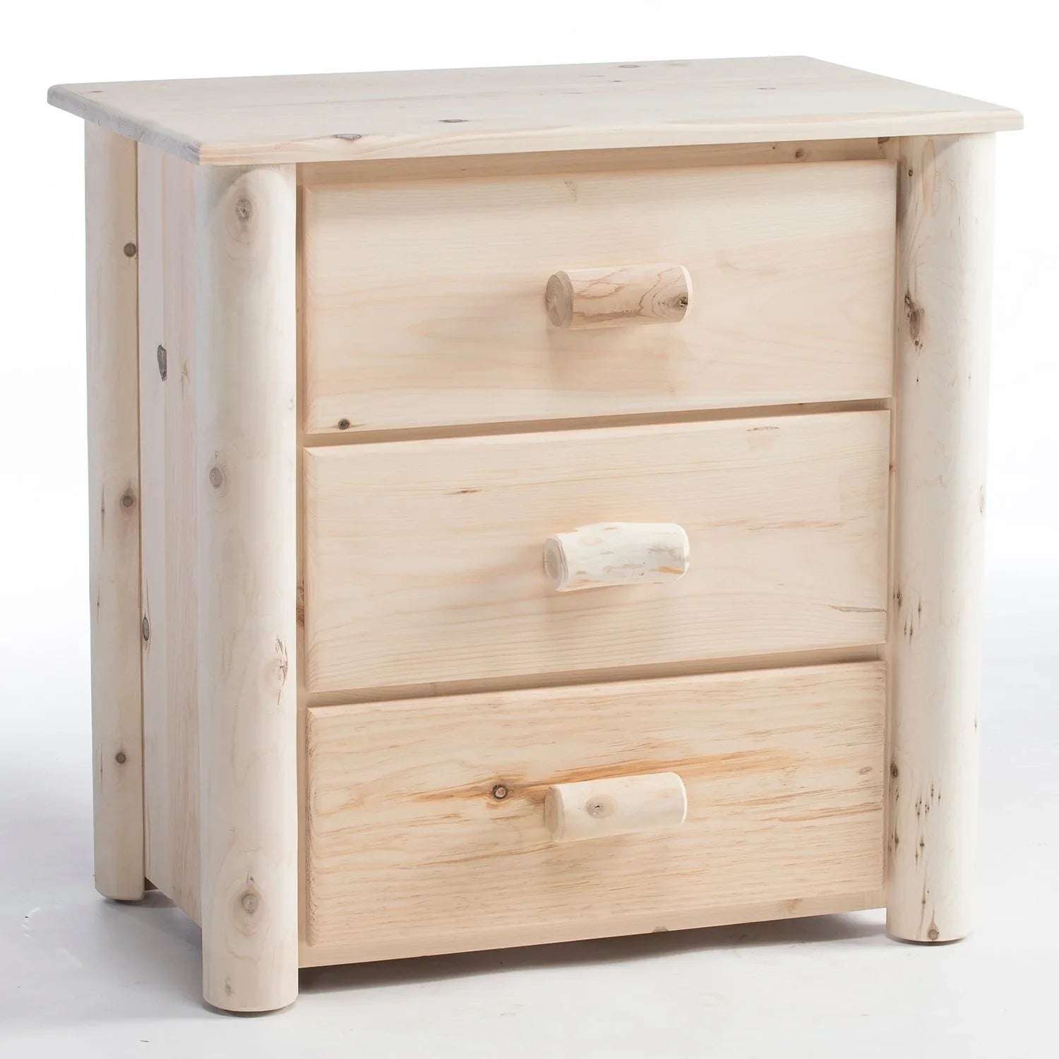 Lakeland Mills Rustic Log Pine & Cedar 3 Drawer Dresser - Outdoorsiness