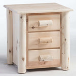 Lakeland Mills Rustic Log Pine & Cedar 3 Drawer Nightstand - Outdoorsiness