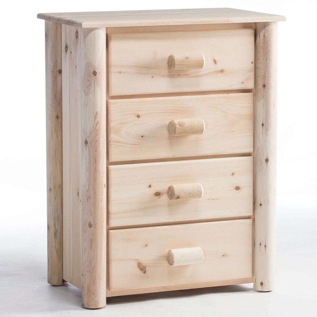 Lakeland Mills Rustic Log Pine & Cedar 4 Drawer Chest Dresser - Outdoorsiness