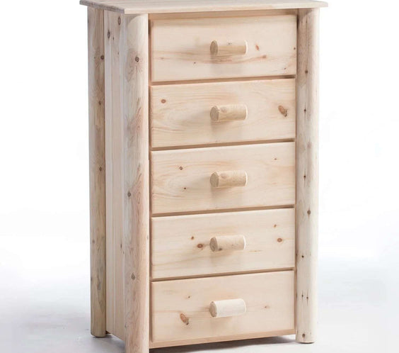 Lakeland Mills Rustic Log Pine & Cedar 5 Drawer Chest Dresser - Outdoorsiness