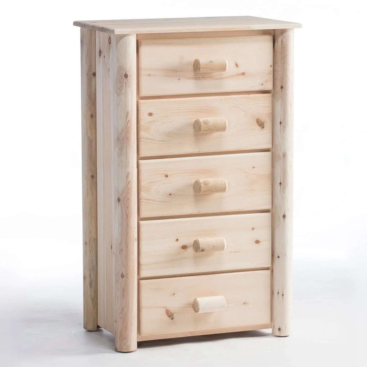 Lakeland Mills Rustic Log Pine & Cedar 5 Drawer Chest Dresser - Outdoorsiness