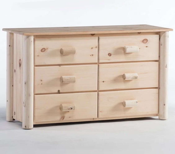 Lakeland Mills Rustic Log Pine & Cedar 6 Drawer Dresser - Outdoorsiness