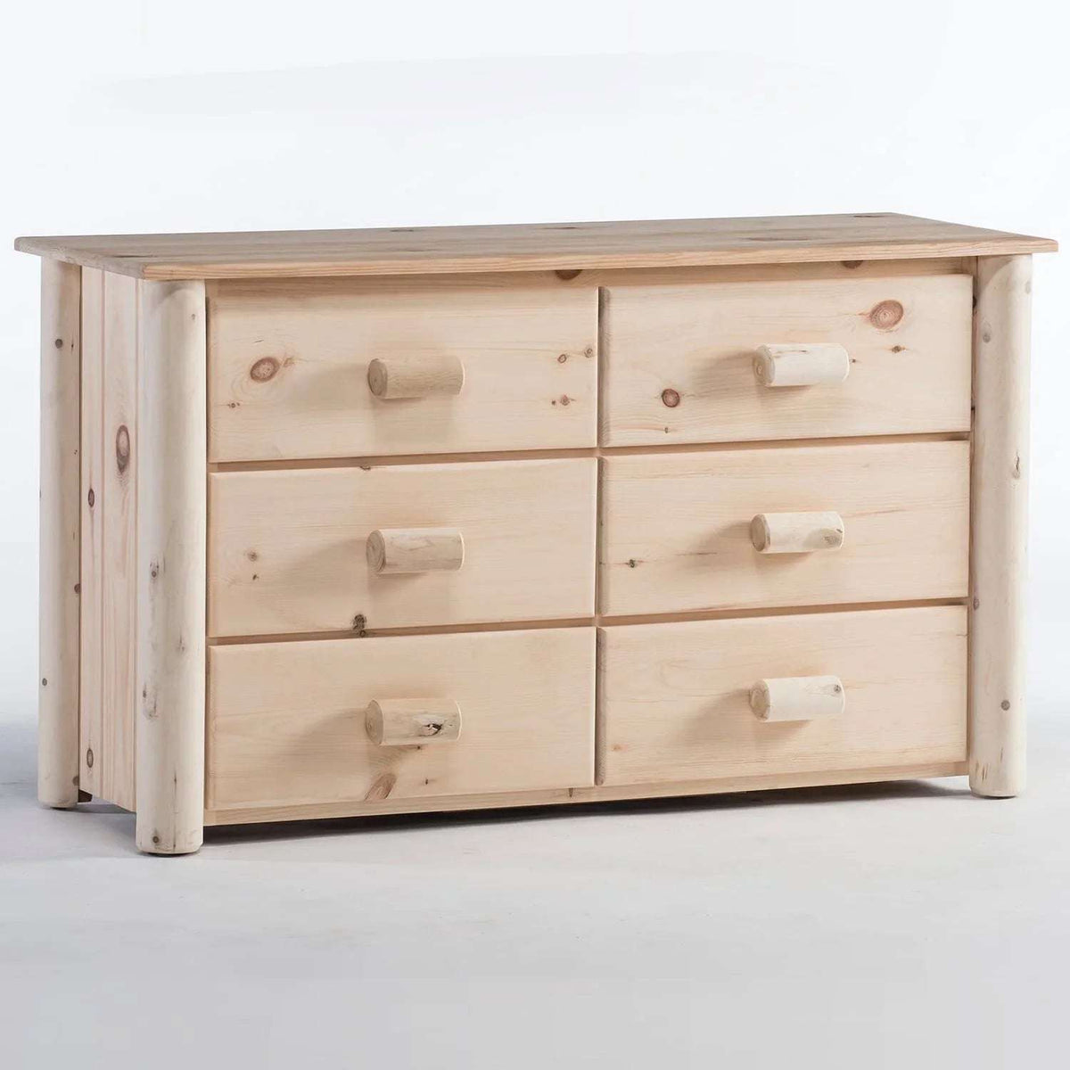 Lakeland Mills Rustic Log Pine & Cedar 6 Drawer Dresser - Outdoorsiness