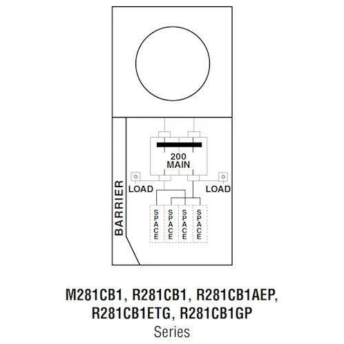 M281CB1 - 200 AMP Metered Service Entrance - Ring Type - Surface Mount