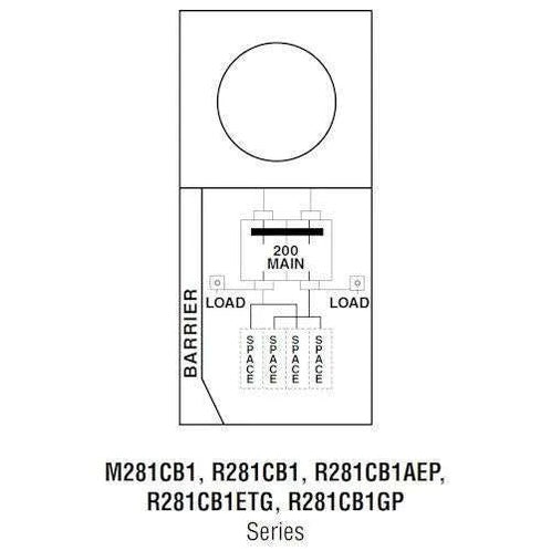 M281CB1 - 200 AMP Metered Service Entrance - Ring Type - Surface Mount - Outdoorsiness