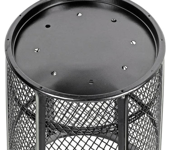 48 Gallon Steel Mesh Commercial Outdoor Trash Can – Flat Top Lid, Corrosion Resistant